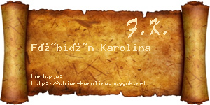 Fábián Karolina névjegykártya